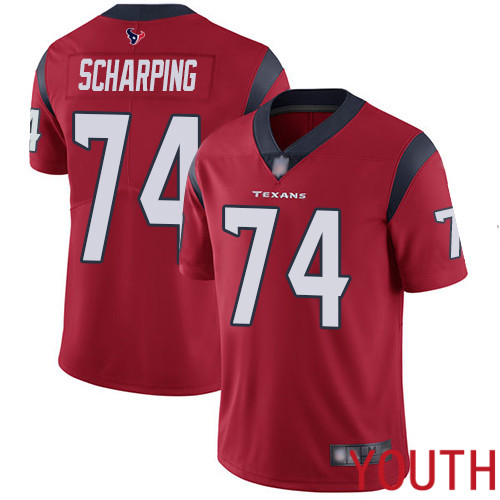 Houston Texans Limited Red Youth Max Scharping Alternate Jersey NFL Football #74 Vapor Untouchable->houston texans->NFL Jersey